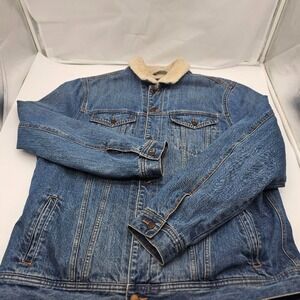 Old Navy Men's Blue Denim Lined Trucker Jacket Size XLTG